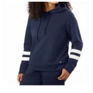 NAUTICA Ladies Fleece Lined Pullover Sweater Hoodie Navy Color medium